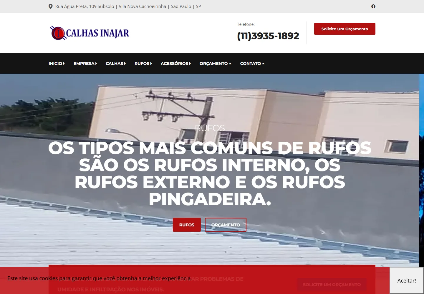 Calhas e rufos na Zona norte de São Paulo - Calhas Inajar — versão para computador