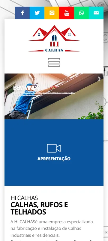 HI Calhas | Fabrica de calhas, rufos e telhados — versão para celular