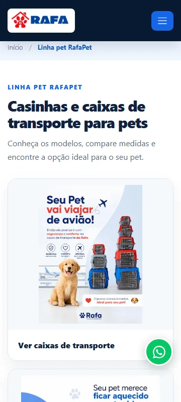 Rafa Industria e Comércio, fabrica e comercializa casinhas, caixa de transportes e artefatos de plásticos — versão para celular