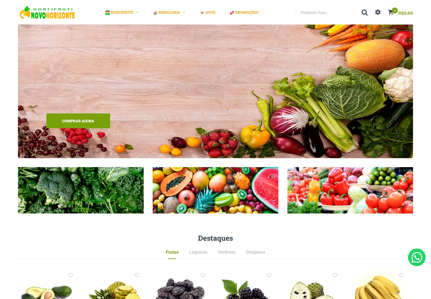 Hortifrúti Novo Horizonte | Distribuidora atacado de Hortifrúti — versão para computador